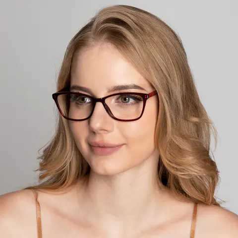 Rectangle Red Eyeglasses