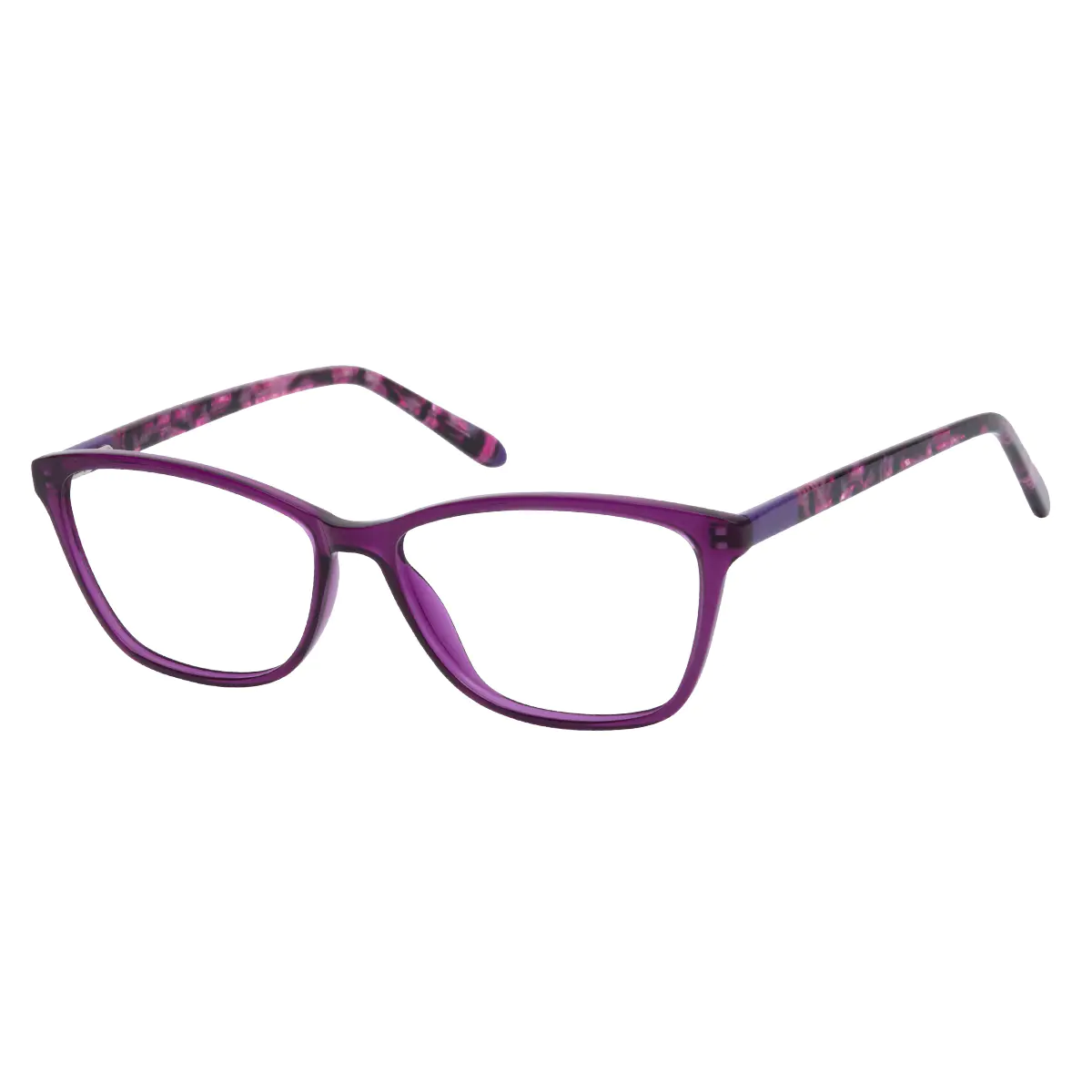 Rectangle Purple Eyeglasses