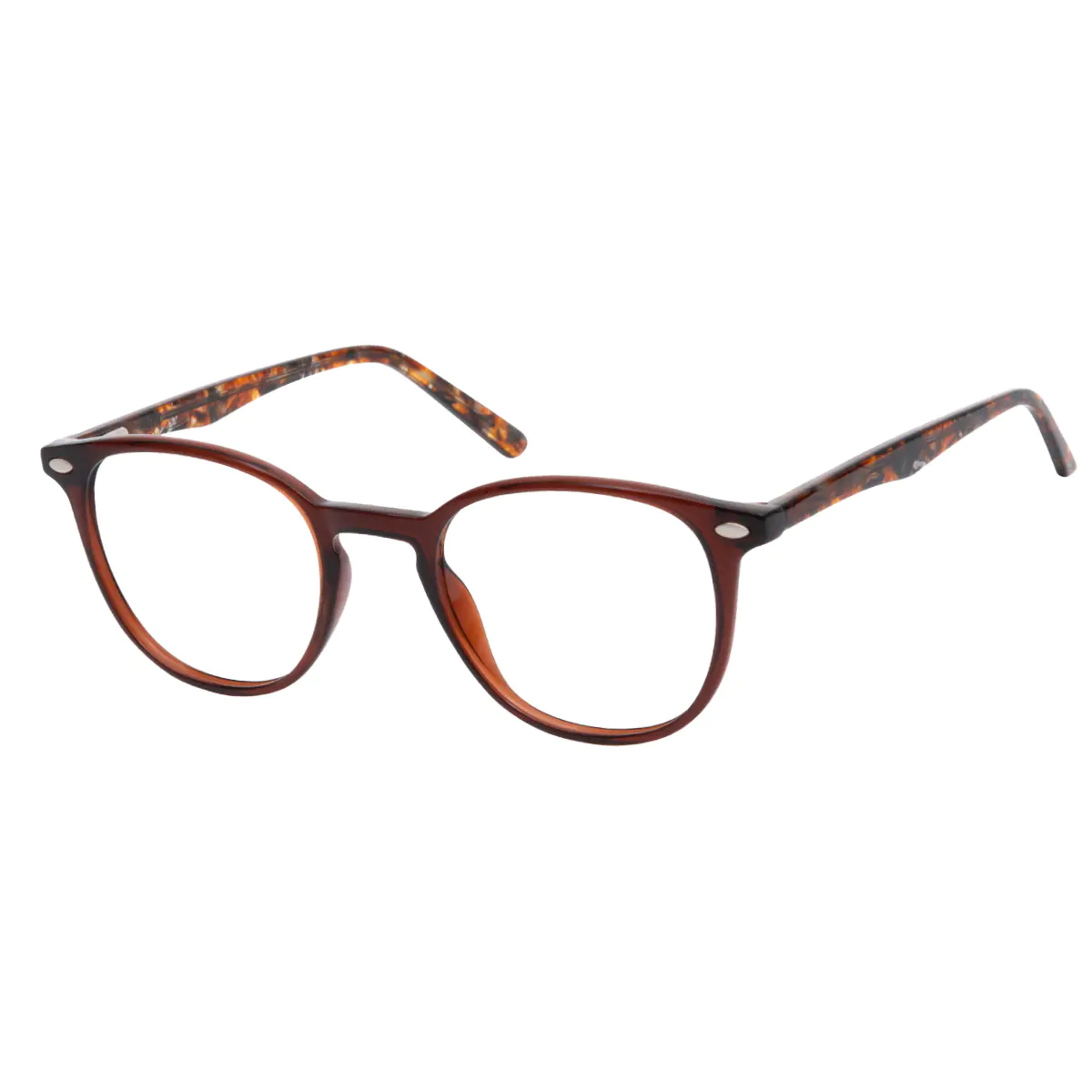 Round Brown Eyeglasses