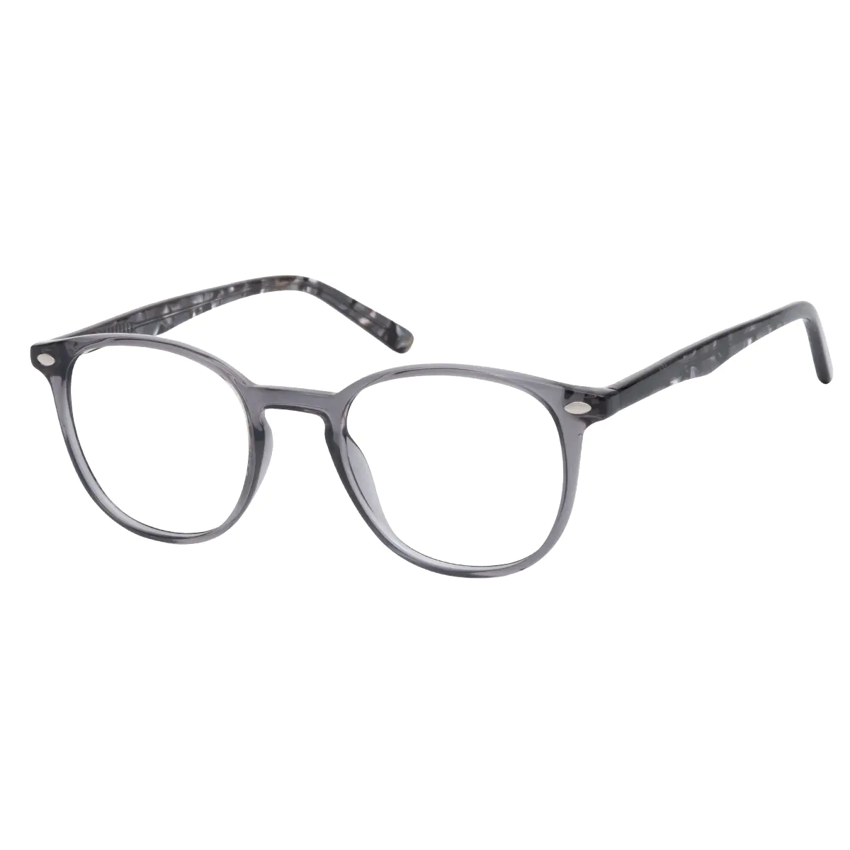 Round Grey Eyeglasses