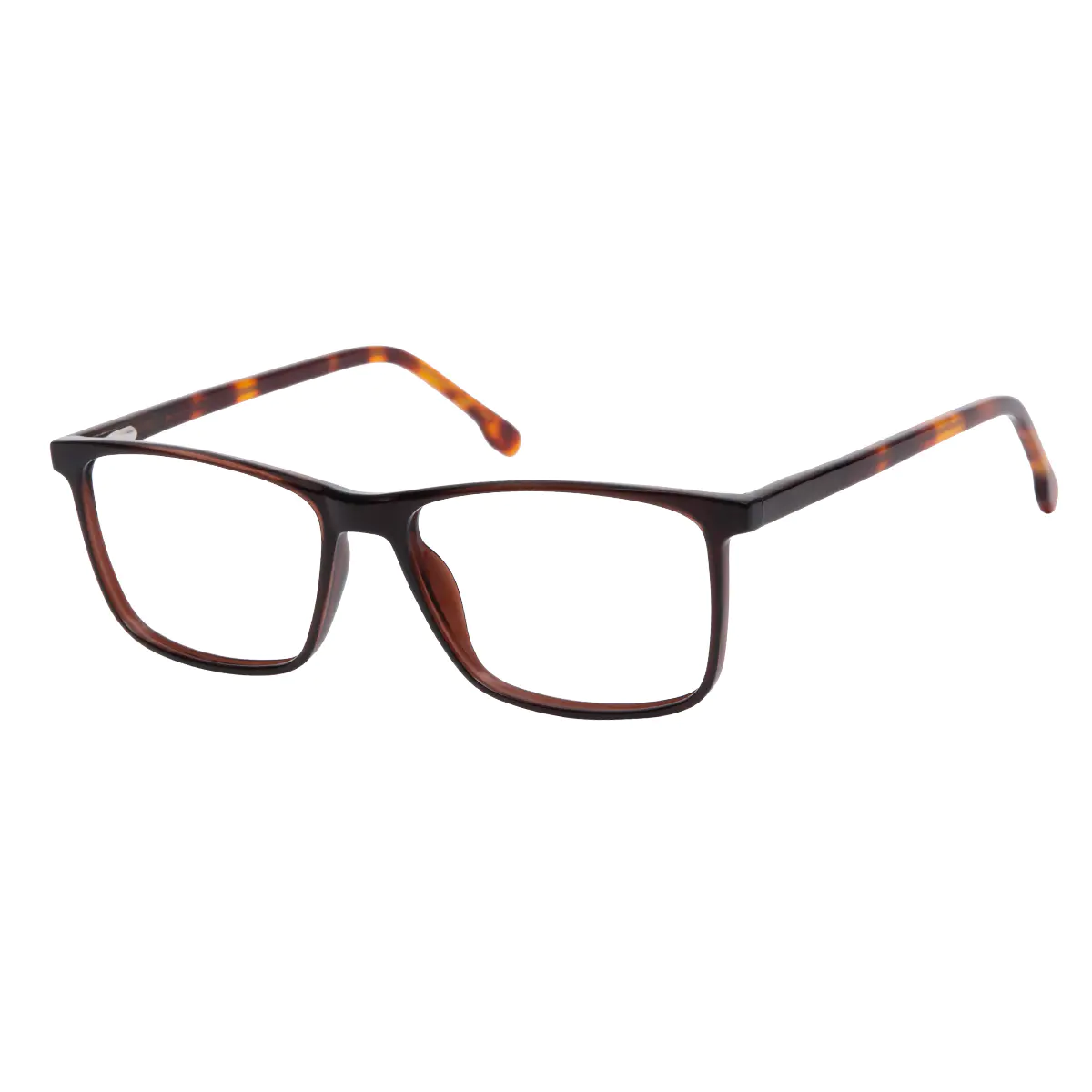 Rectangle Brown Eyeglasses