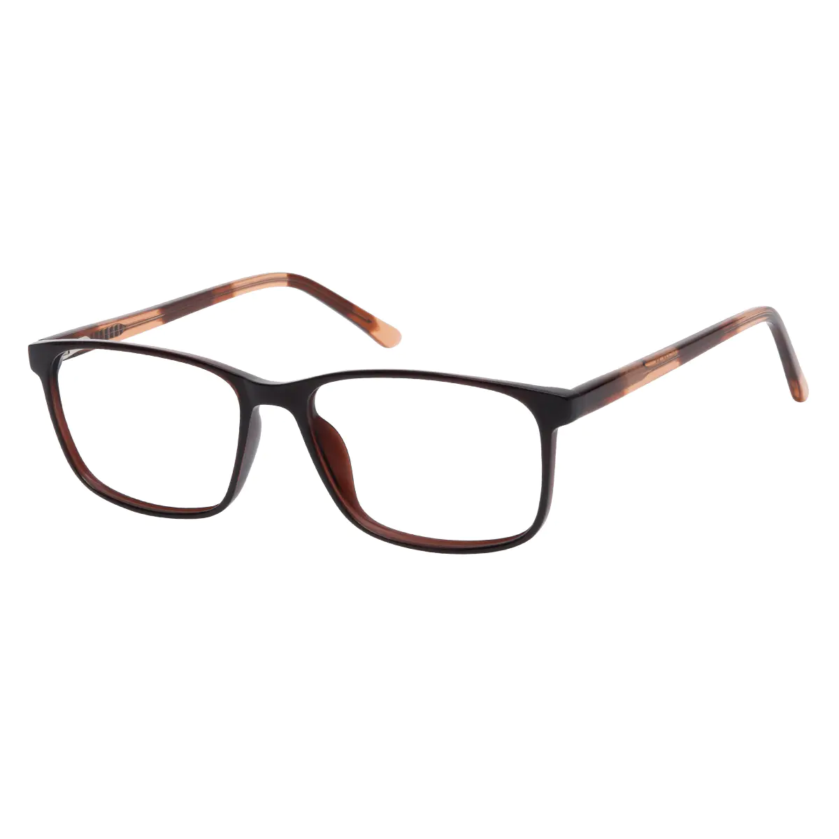 Rectangle Brown Eyeglasses