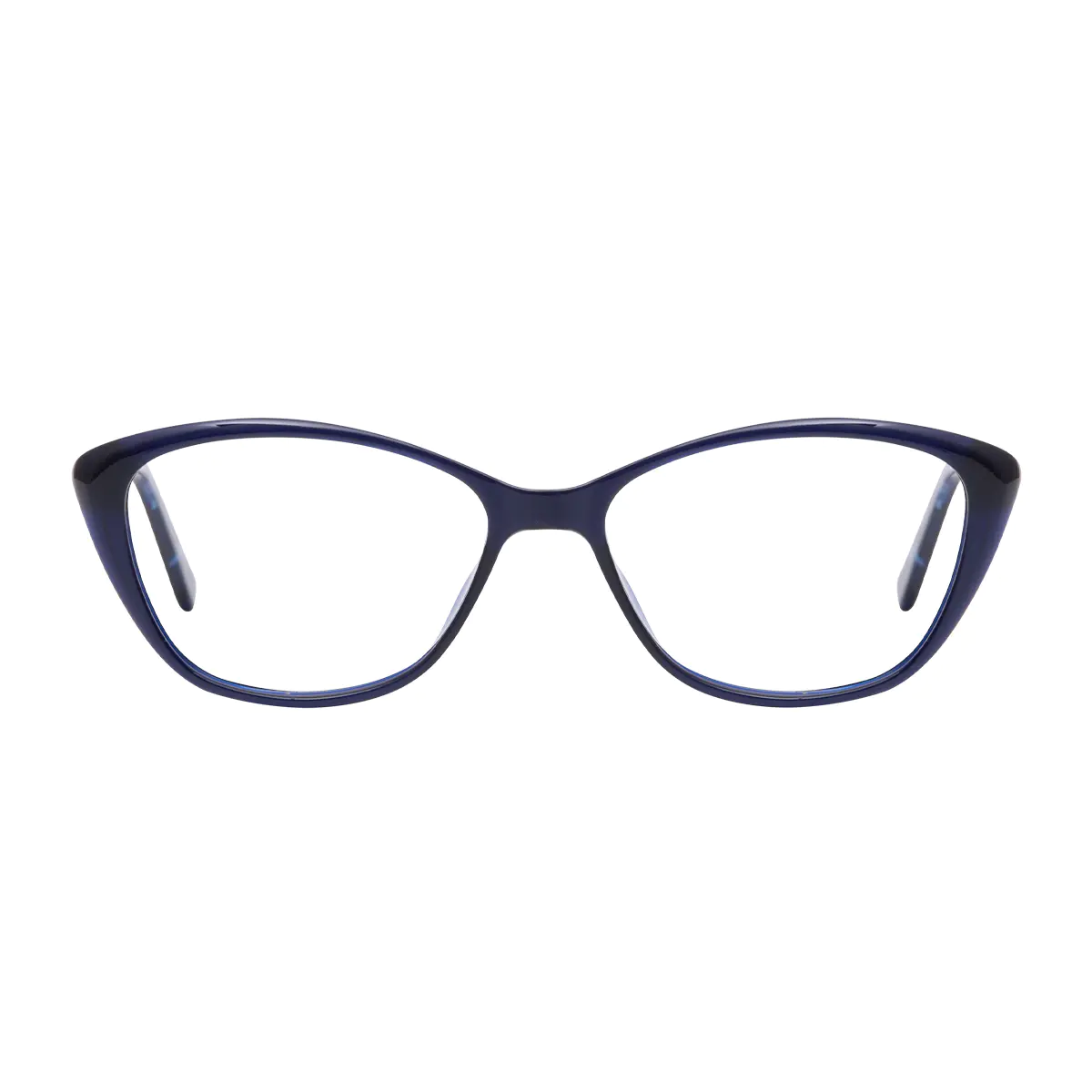 Oval Blue Eyeglasses