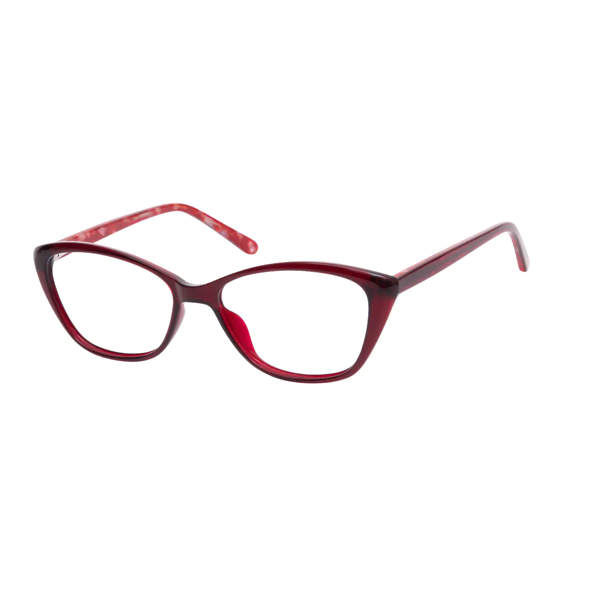 Oval Red Eyeglasses