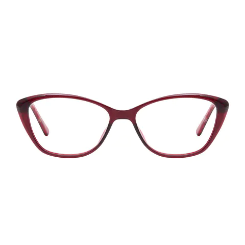Oval Red Eyeglasses