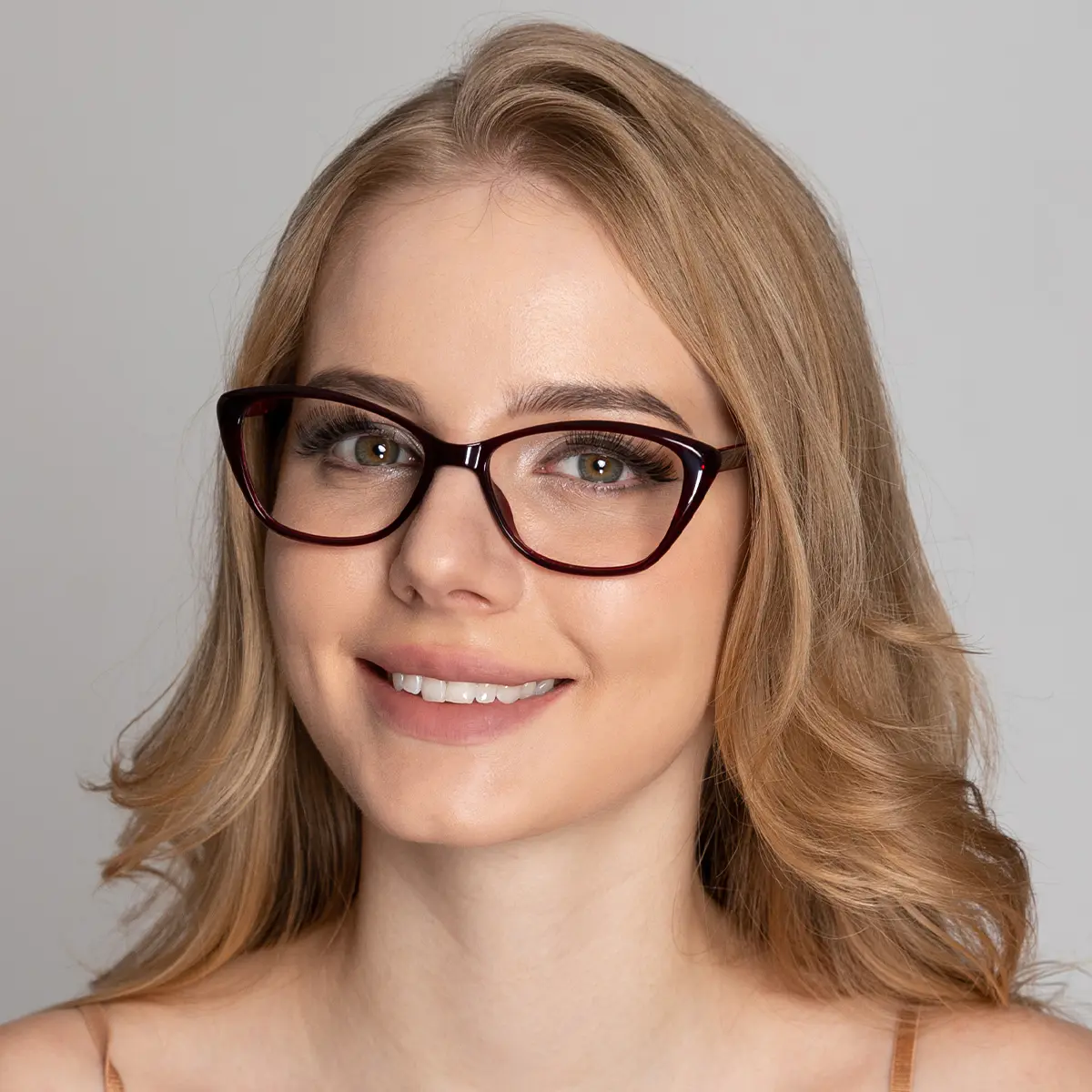 Oval Red Eyeglasses