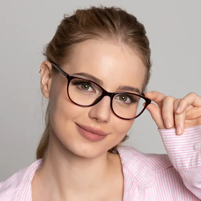 Oval Brown Eyeglasses