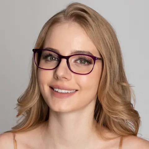 Oval Purple Eyeglasses