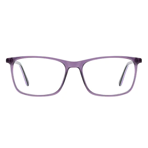 Rectangle Transparent Purple Eyeglasses