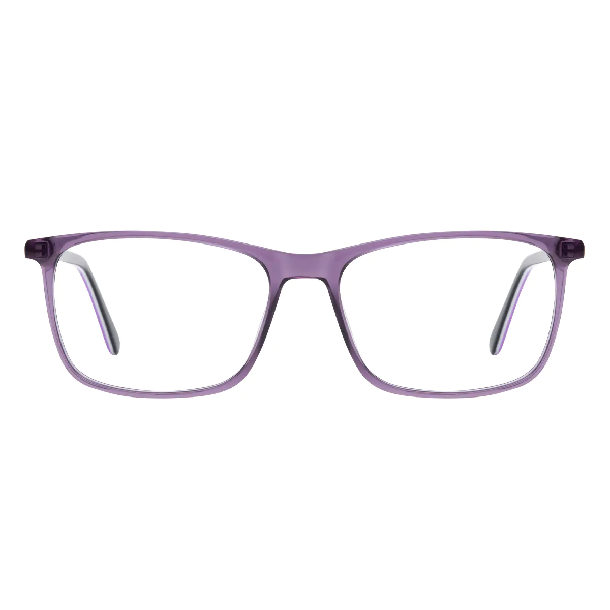 Rectangle Transparent Purple Eyeglasses