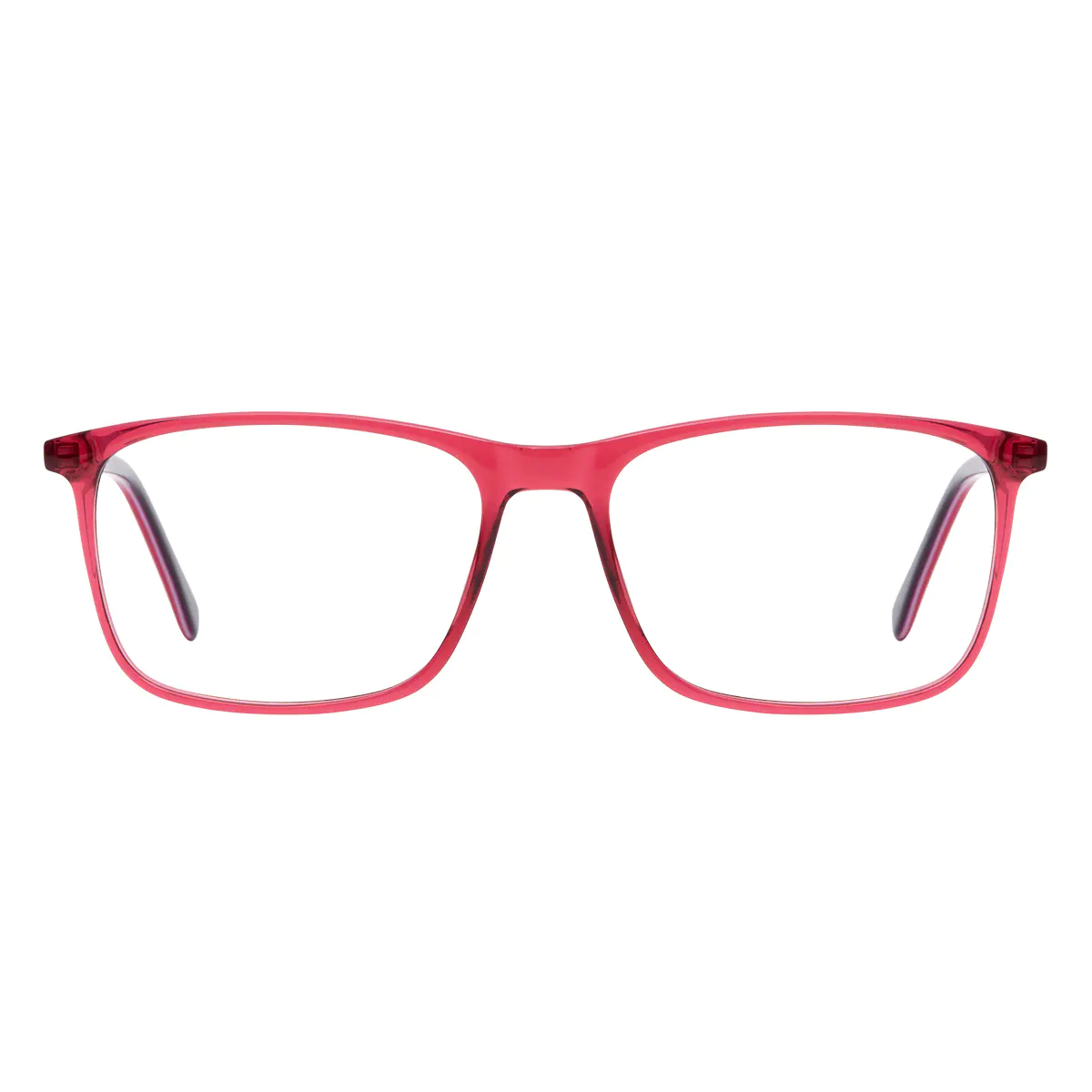 Rectangle Transparent Red Eyeglasses