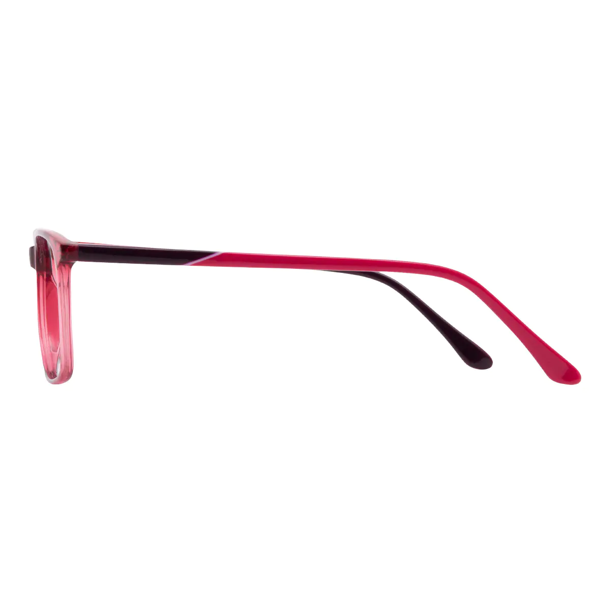 Rectangle Transparent Red Eyeglasses