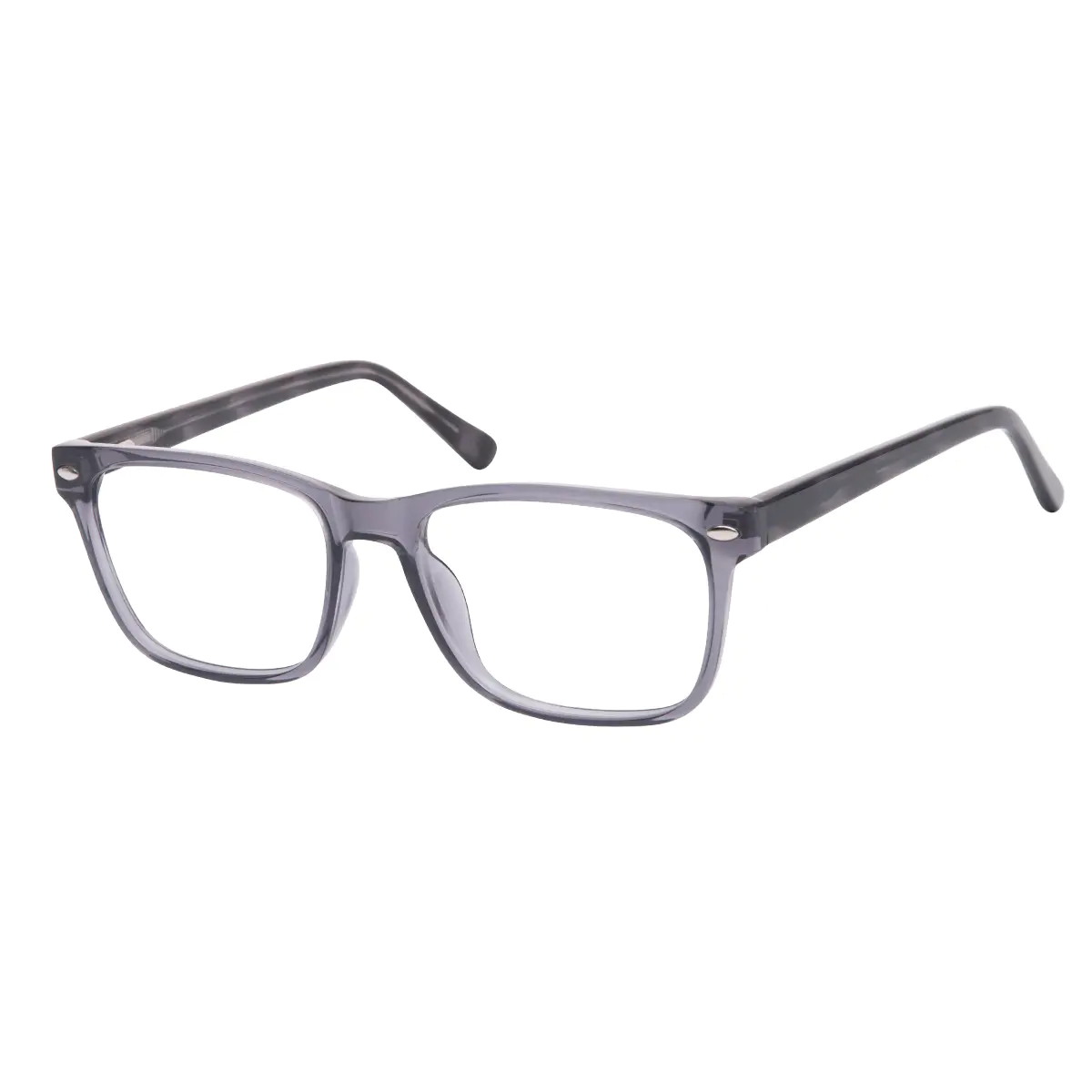 Rectangle Transparent Gray Eyeglasses