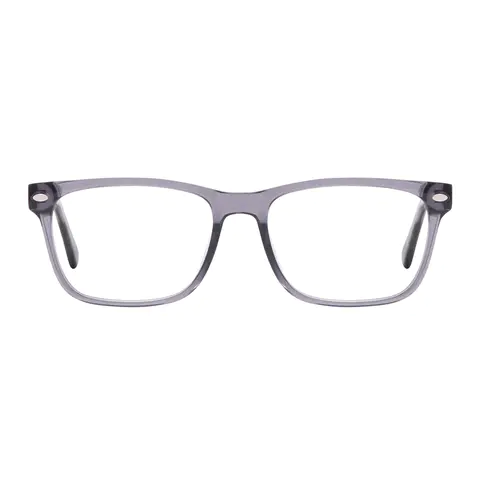 Rectangle Transparent Gray Eyeglasses