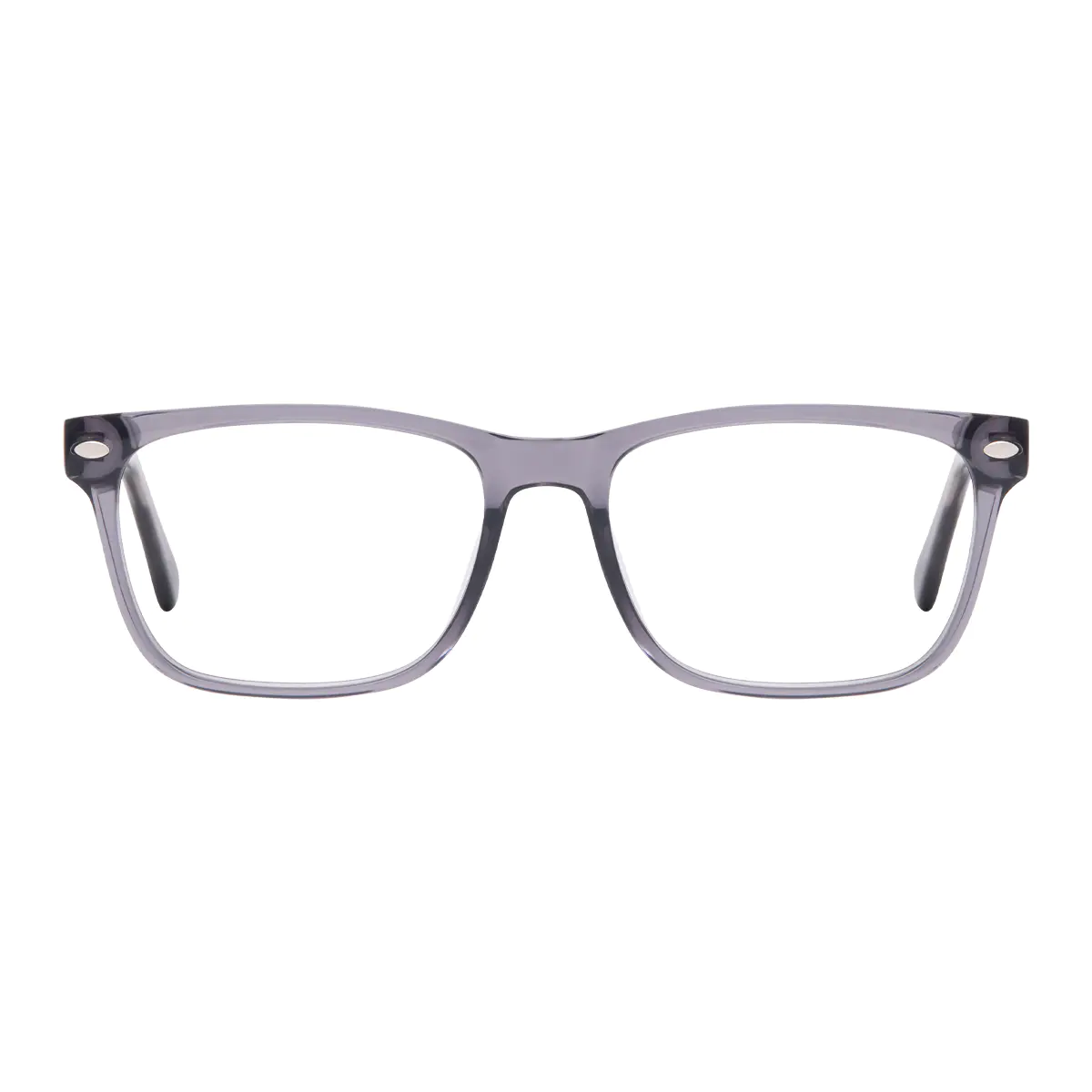 Rectangle Transparent Gray Eyeglasses