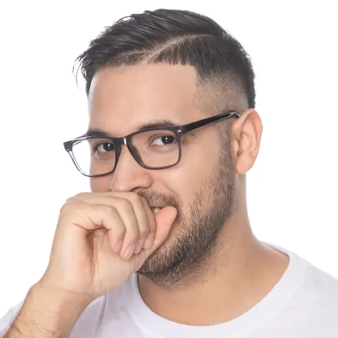 Rectangle Transparent Gray Eyeglasses