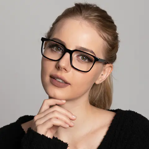 Rectangle Black Eyeglasses