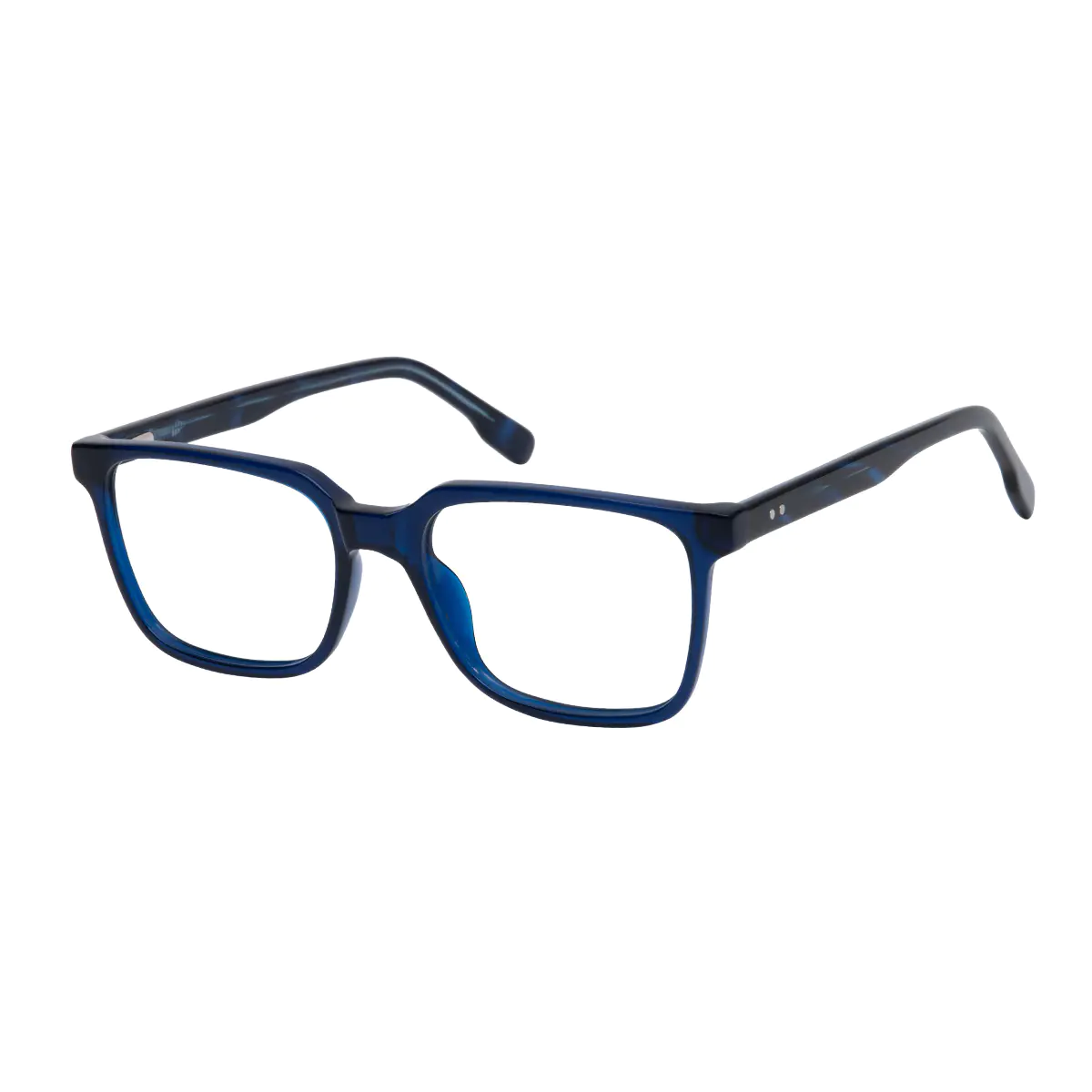 Rectangle Blue Eyeglasses