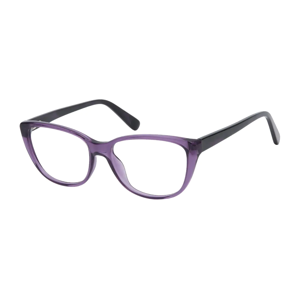Square Transparent Purple Eyeglasses