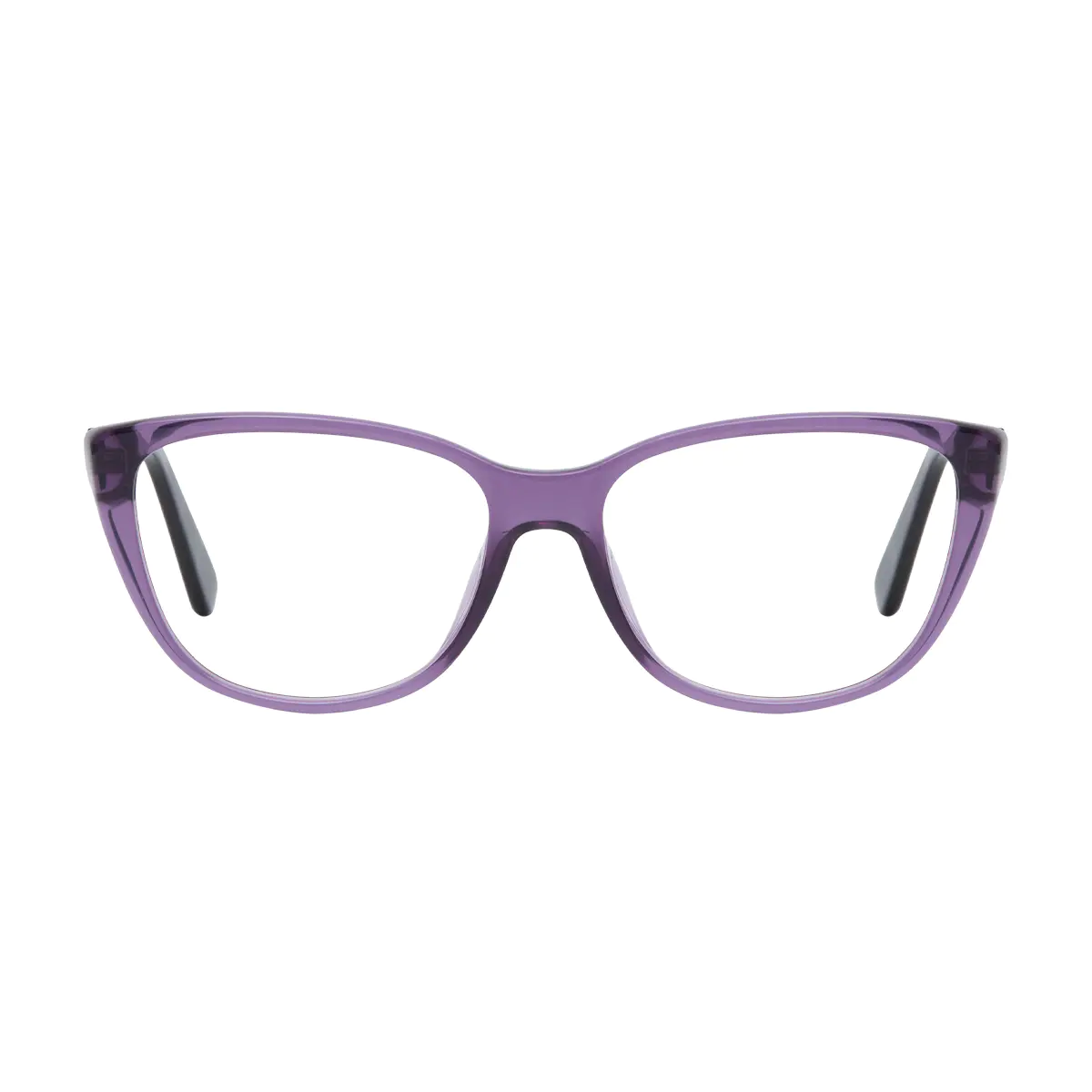 Square Transparent Purple Eyeglasses