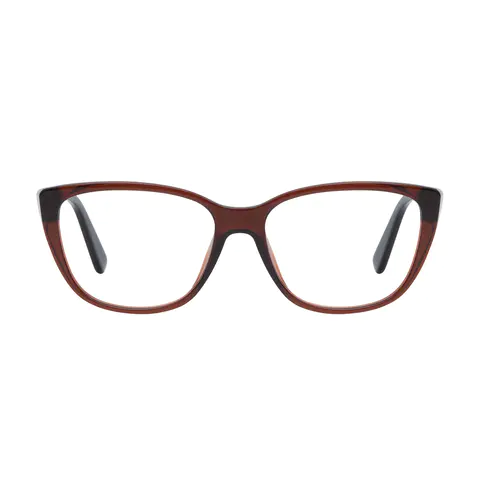 Square Transparent Brown Eyeglasses