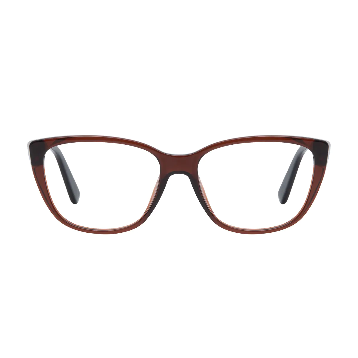 Square Transparent Brown Eyeglasses