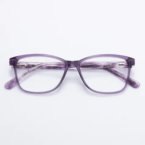 Square Transparent Purple Eyeglasses