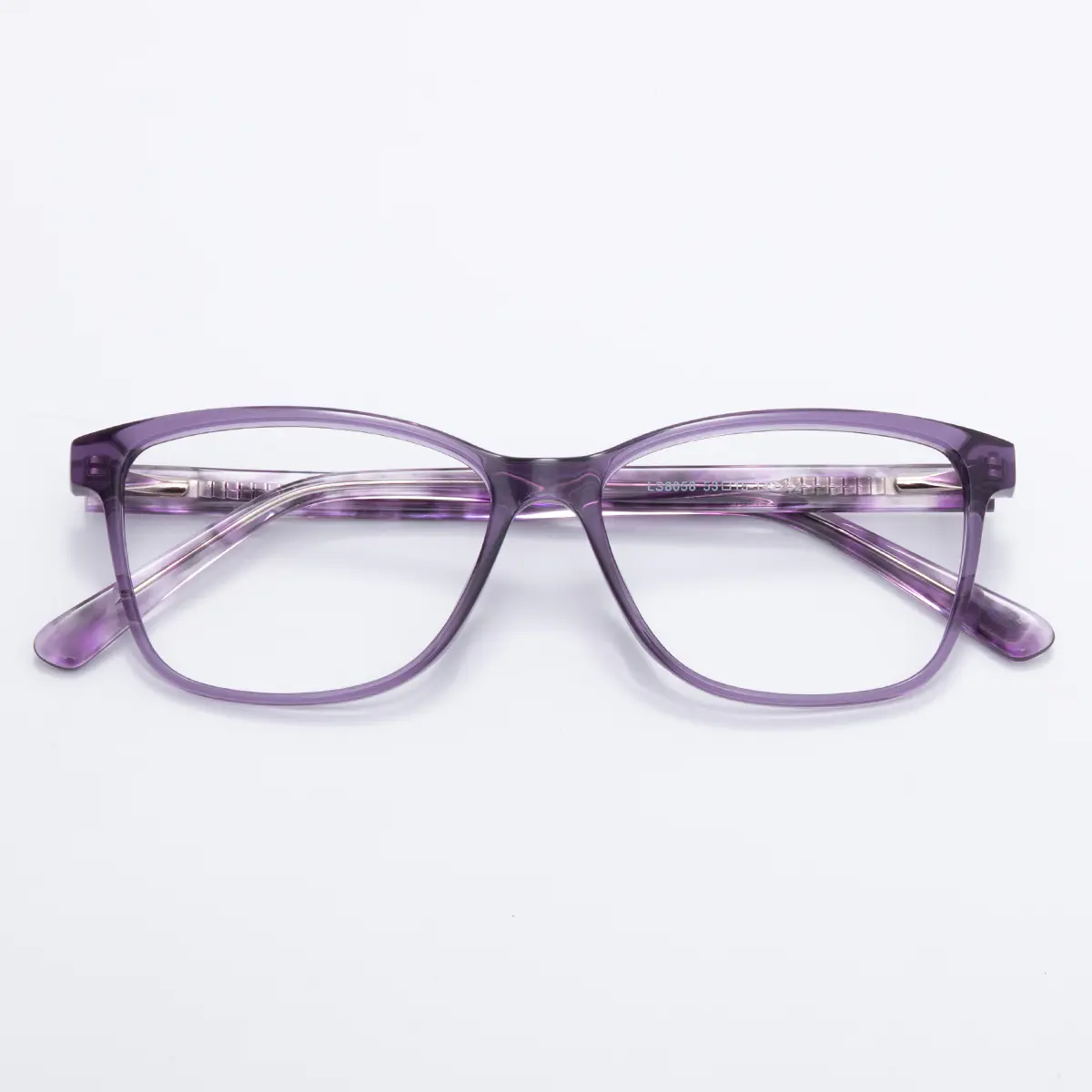 Square Transparent Purple Eyeglasses