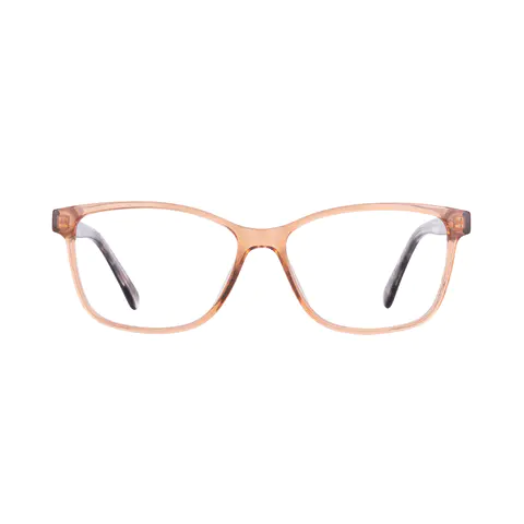 Square Transparent Orange Eyeglasses