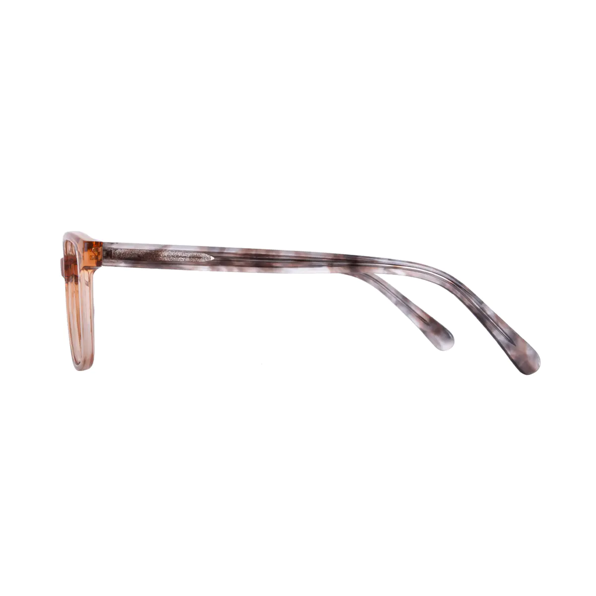 Square Transparent Orange Eyeglasses