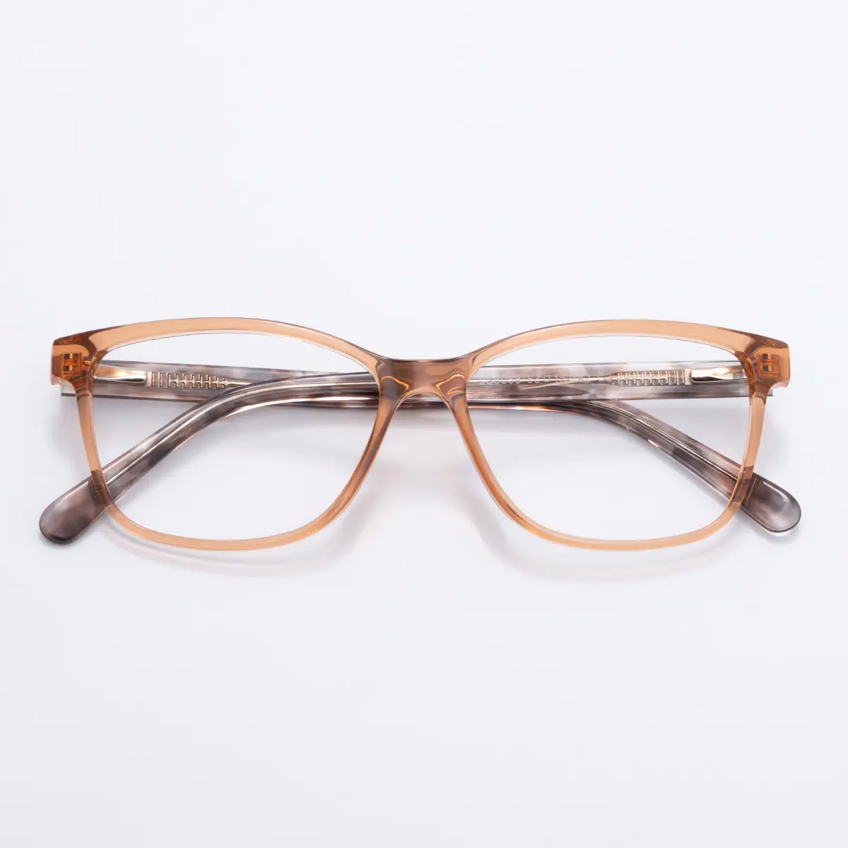 Square Transparent Orange Eyeglasses