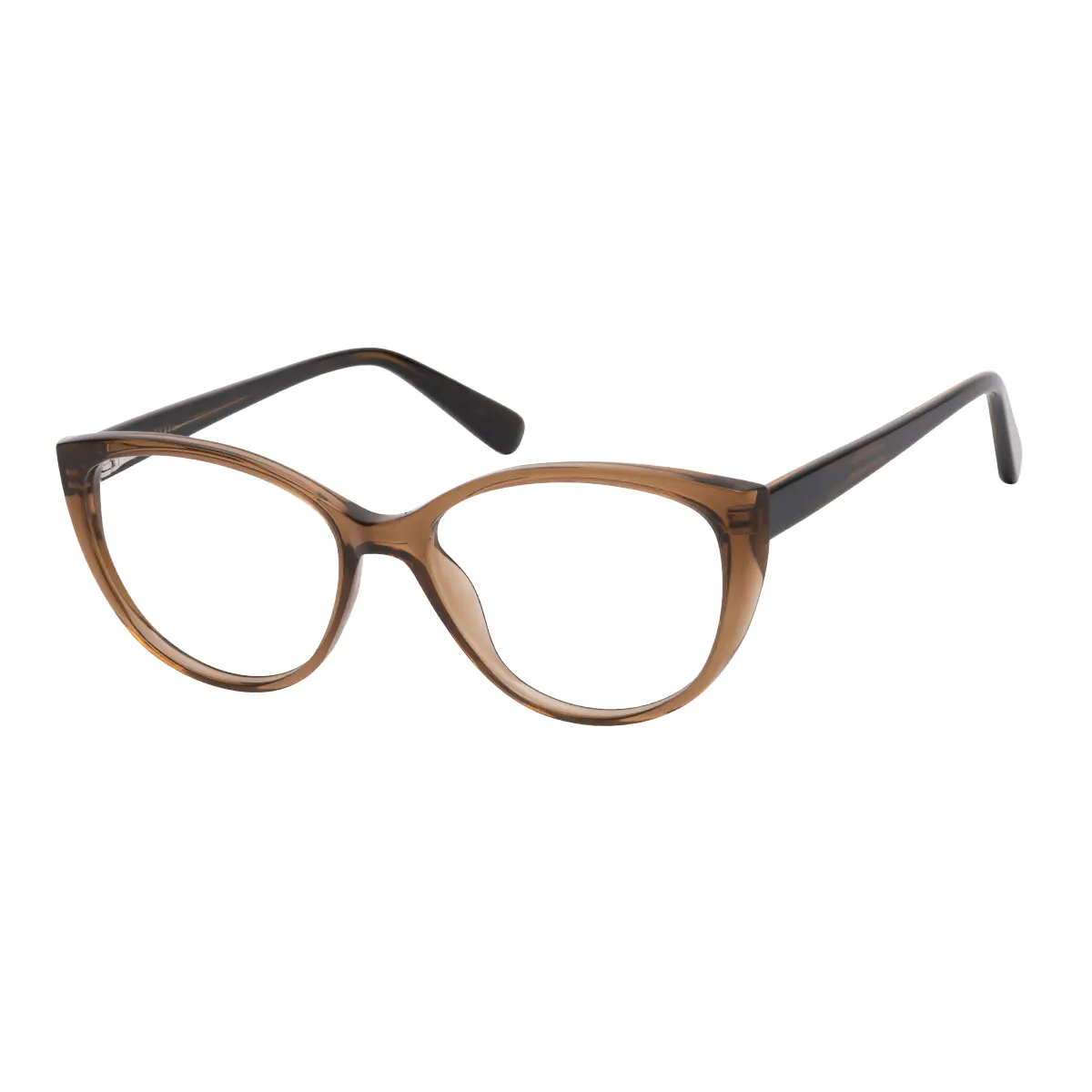 Oval Transparent Brown Eyeglasses