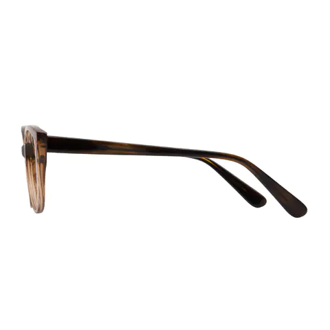 Oval Transparent Brown Eyeglasses