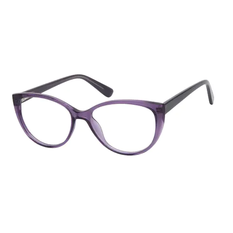 Oval Transparent Purple Eyeglasses