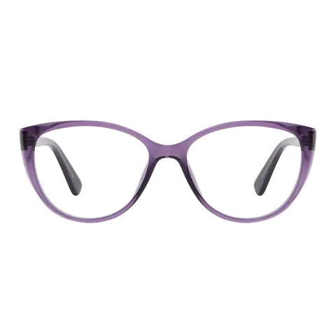 Oval Transparent Purple Eyeglasses