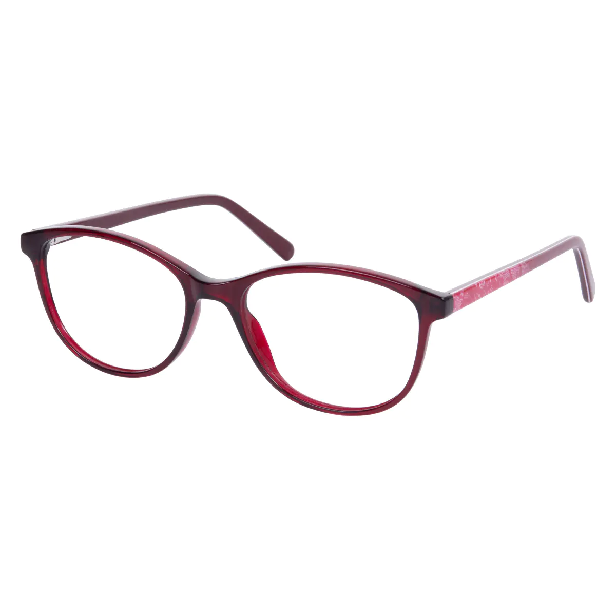 Oval Red Eyeglasses