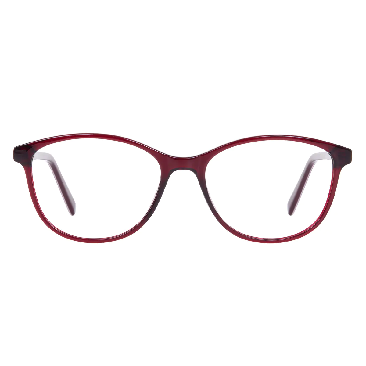 Oval Red Eyeglasses