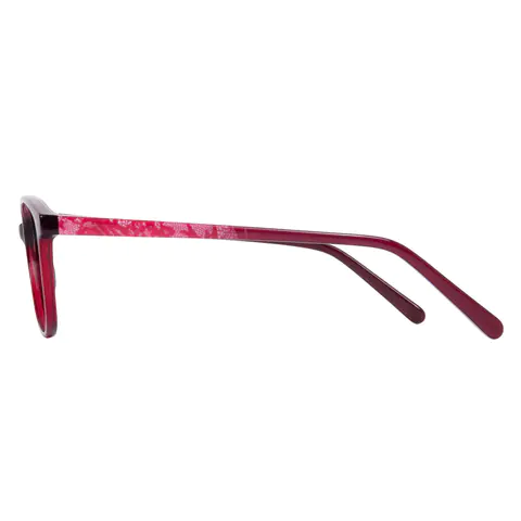 Oval Red Eyeglasses