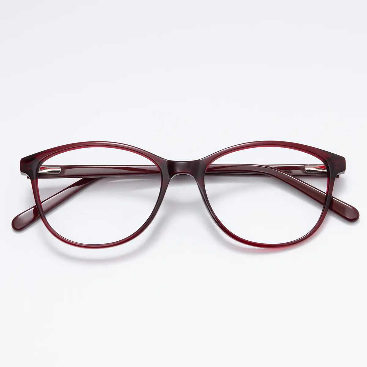 Oval Red Eyeglasses
