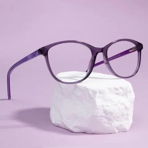 Oval Purple Eyeglasses