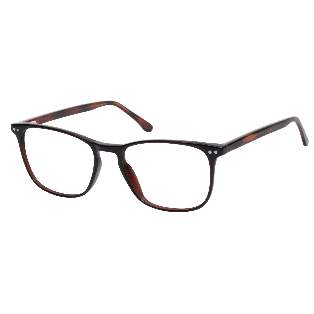 Rectangle Brown Eyeglasses