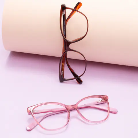 Square Pink Eyeglasses