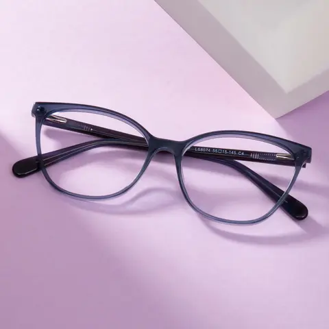 Square Blue Eyeglasses