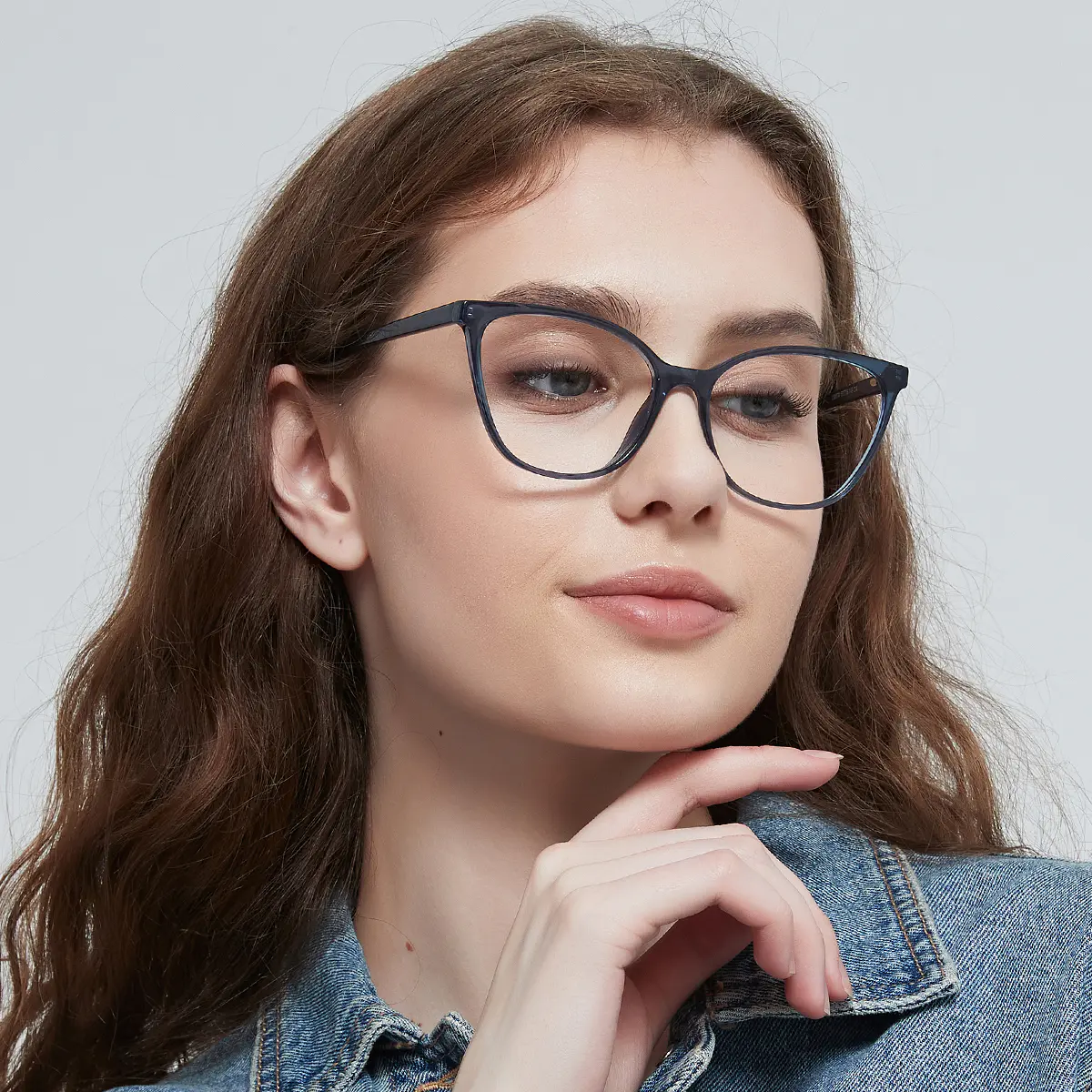 Square Blue Eyeglasses