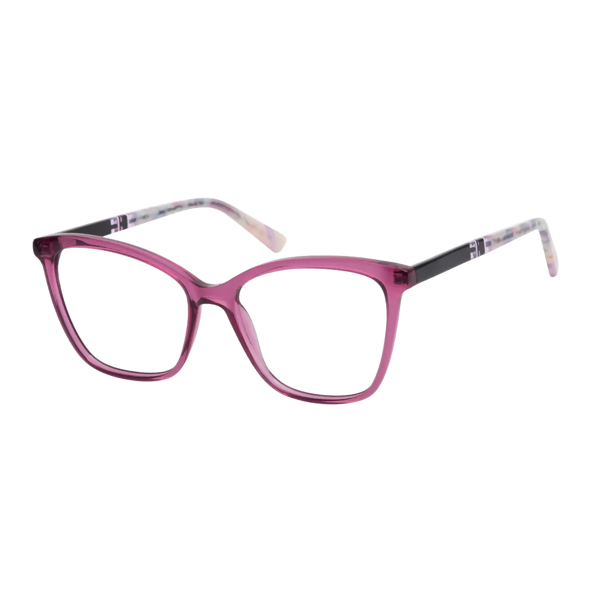 Square Transparent Purple Eyeglasses