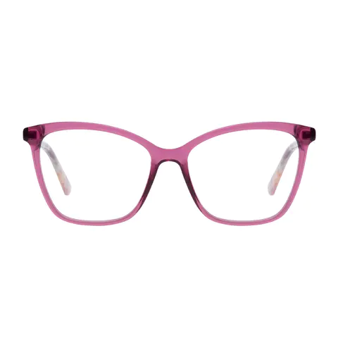 Square Transparent Purple Eyeglasses