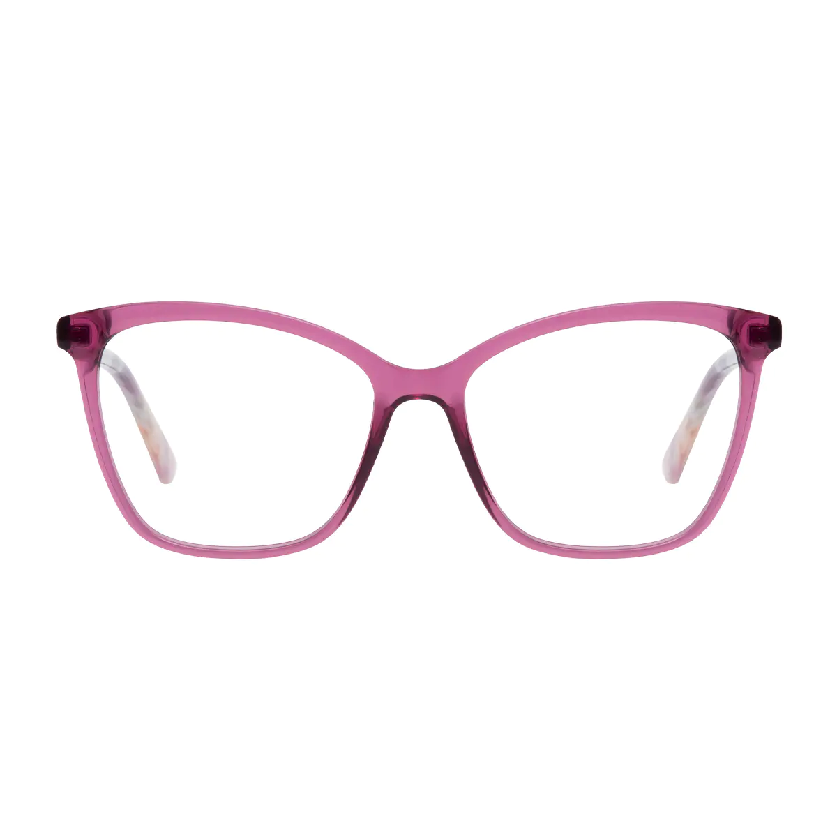 Square Transparent Purple Eyeglasses