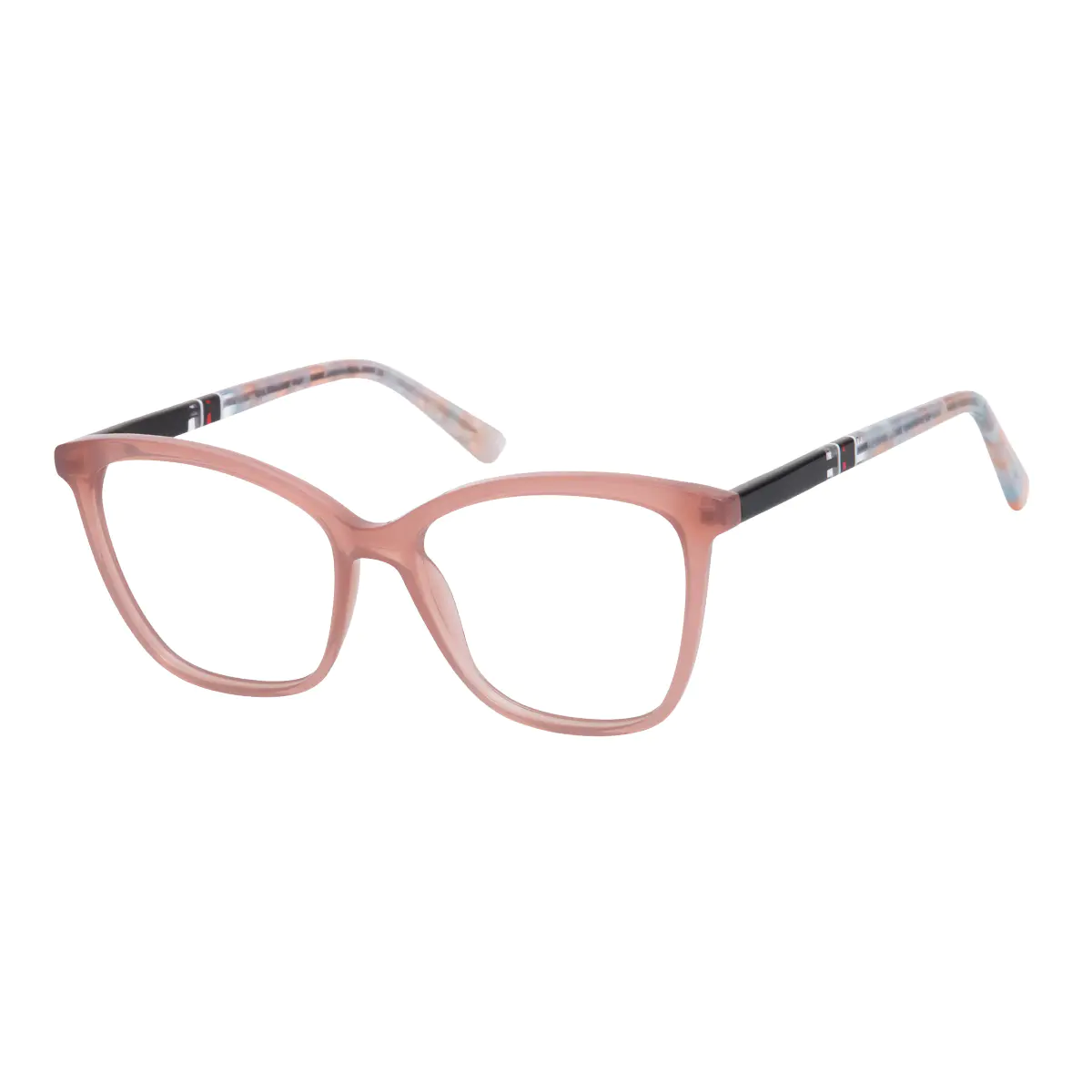 Square Transparent Brown Eyeglasses