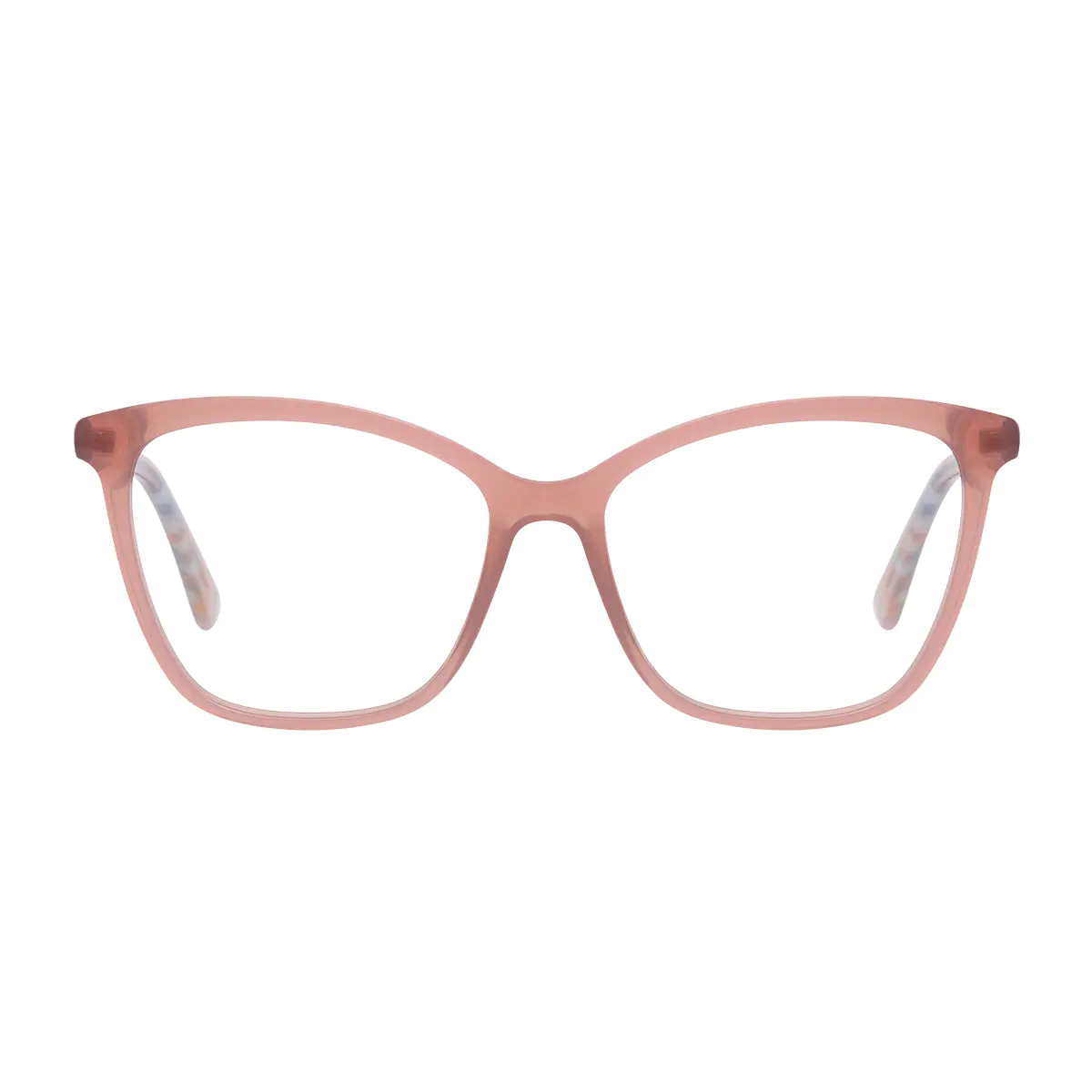 Square Transparent Brown Eyeglasses