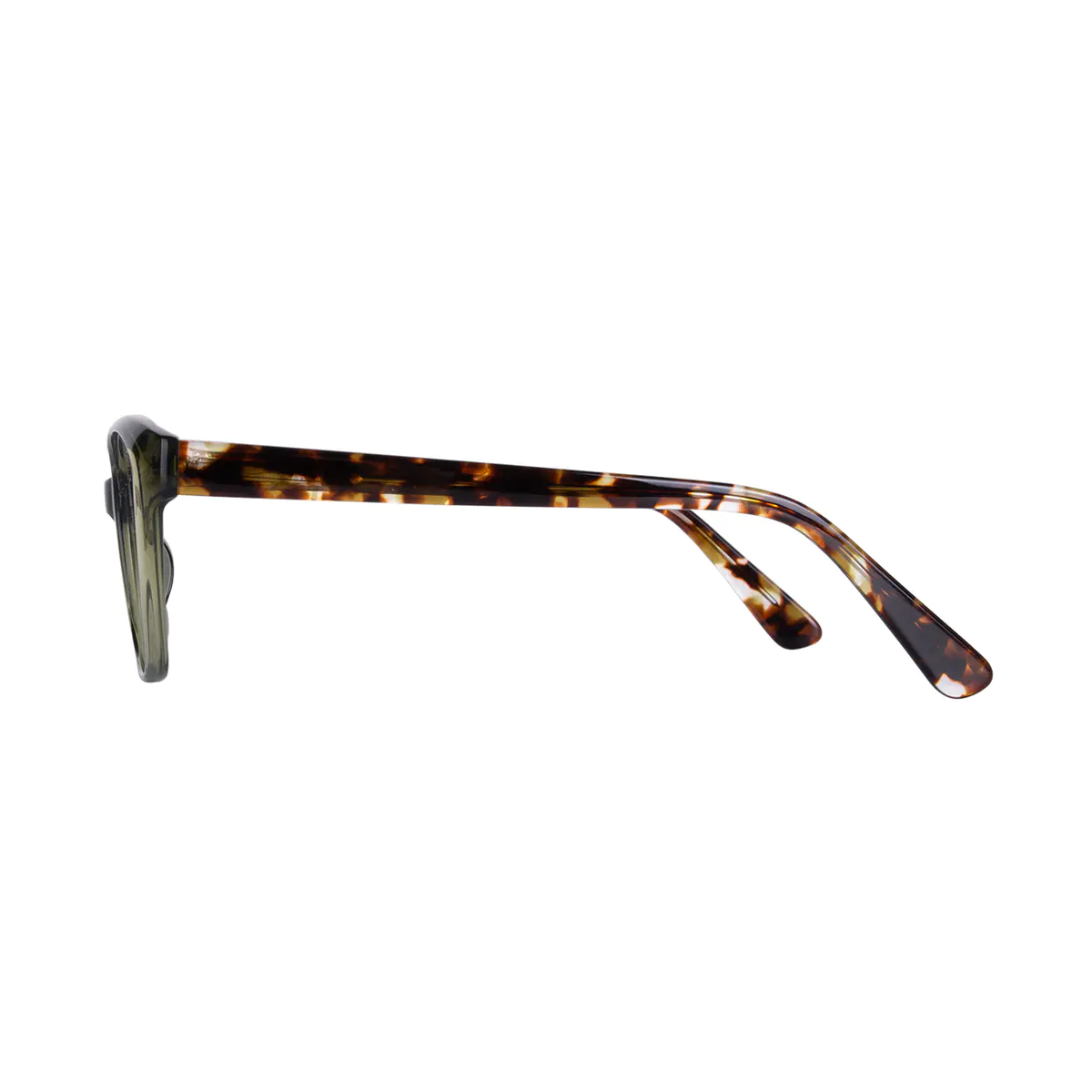 Square Transparent Green Eyeglasses